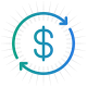 Icon capital dollar sign in a circle